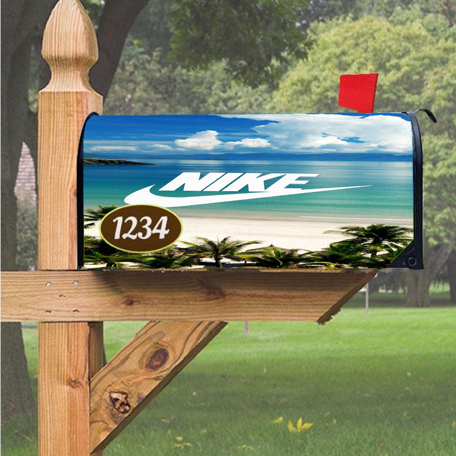 Nike Green Beach Magnetic Mailbox Cover 18" X 21" Outdoor Decor