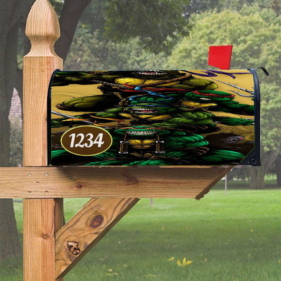 Ninja Turtles Cartoon Magnetic Mailbox Cover 18" X 21" Outdoor Decor