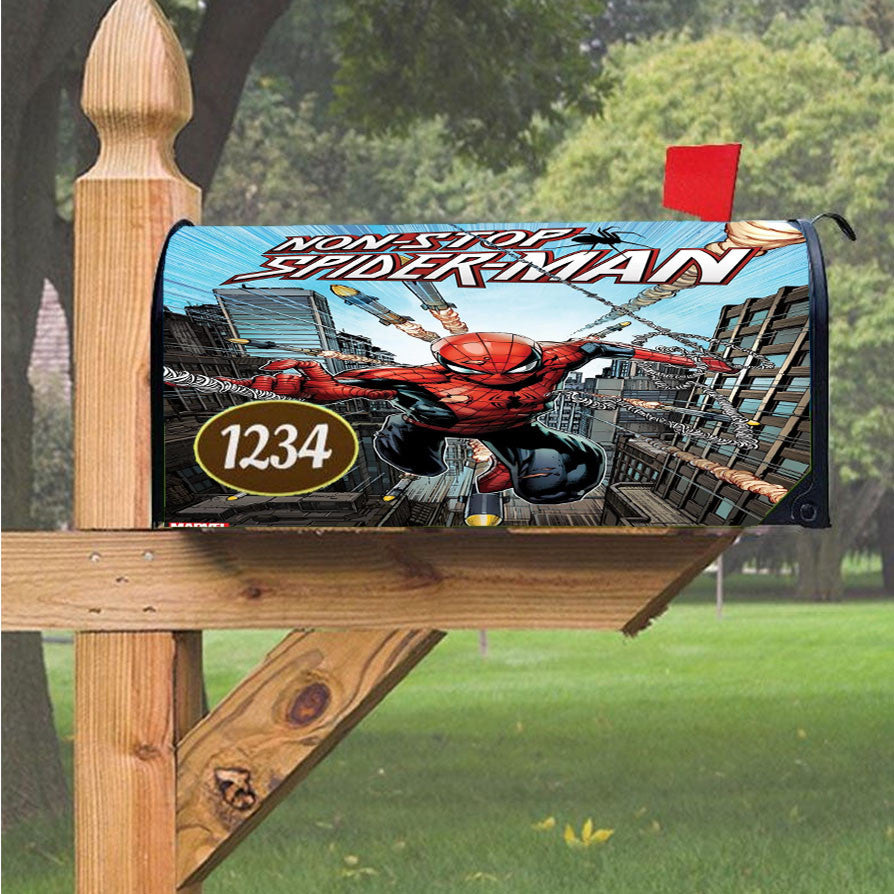 Non Stop Spiderman Magnetic Mailbox Cover 18" X 21" Outdoor Decor