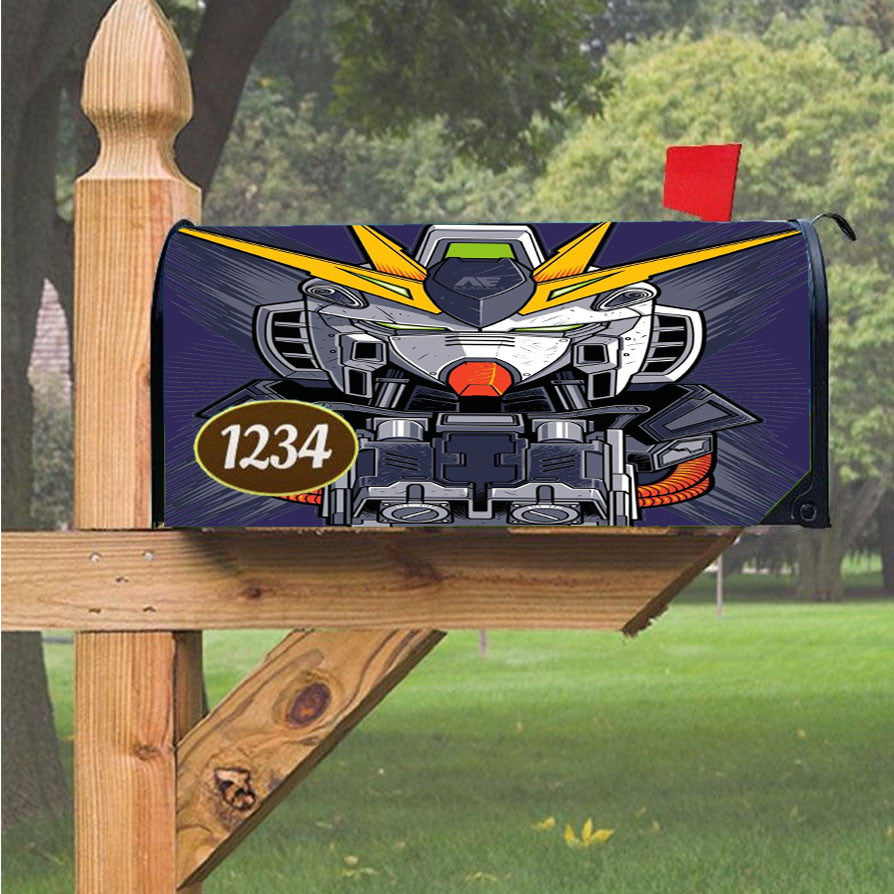Nu Gundam Mecha Magnetic Mailbox Cover 18" X 21" Outdoor Decor
