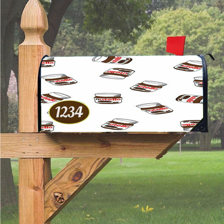 Nutella Pattern Magnetic Mailbox Cover 18" X 21" Outdoor Decor