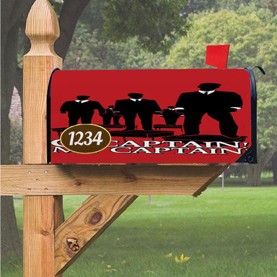 O Captain My Captain Magnetic Mailbox Cover 18" X 21" Outdoor Decor