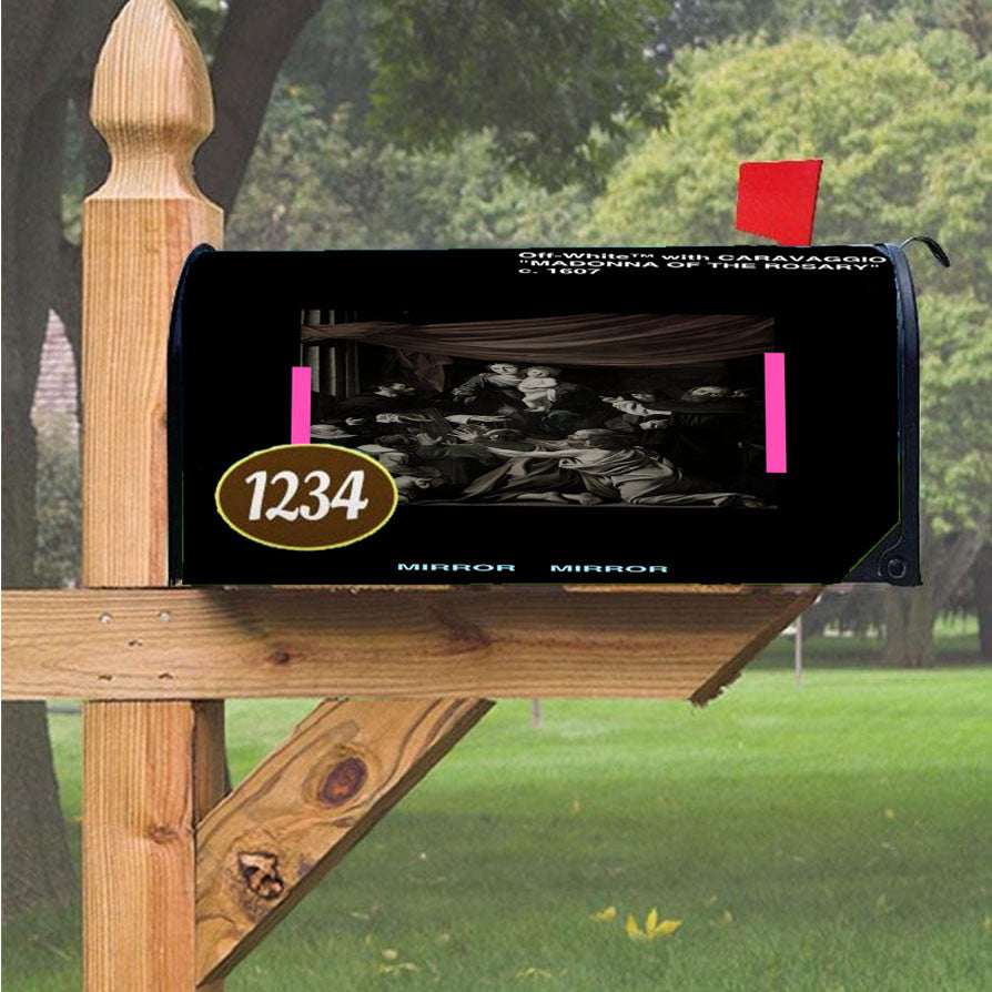 Off-White Caravaggio Madona Magnetic Mailbox Cover 18" X 21" Outdoor Decor
