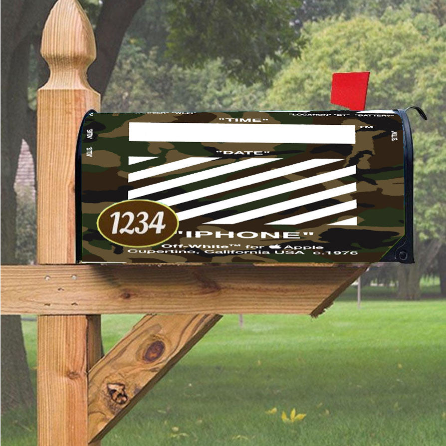 Off White Army 1 Magnetic Mailbox Cover 18" X 21" Outdoor Decor
