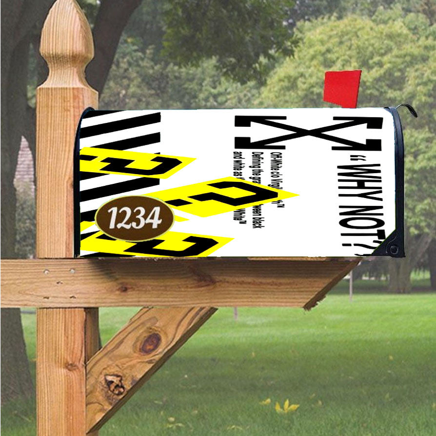 Off White Wallpap Magnetic Mailbox Cover 18" X 21" Outdoor Decor