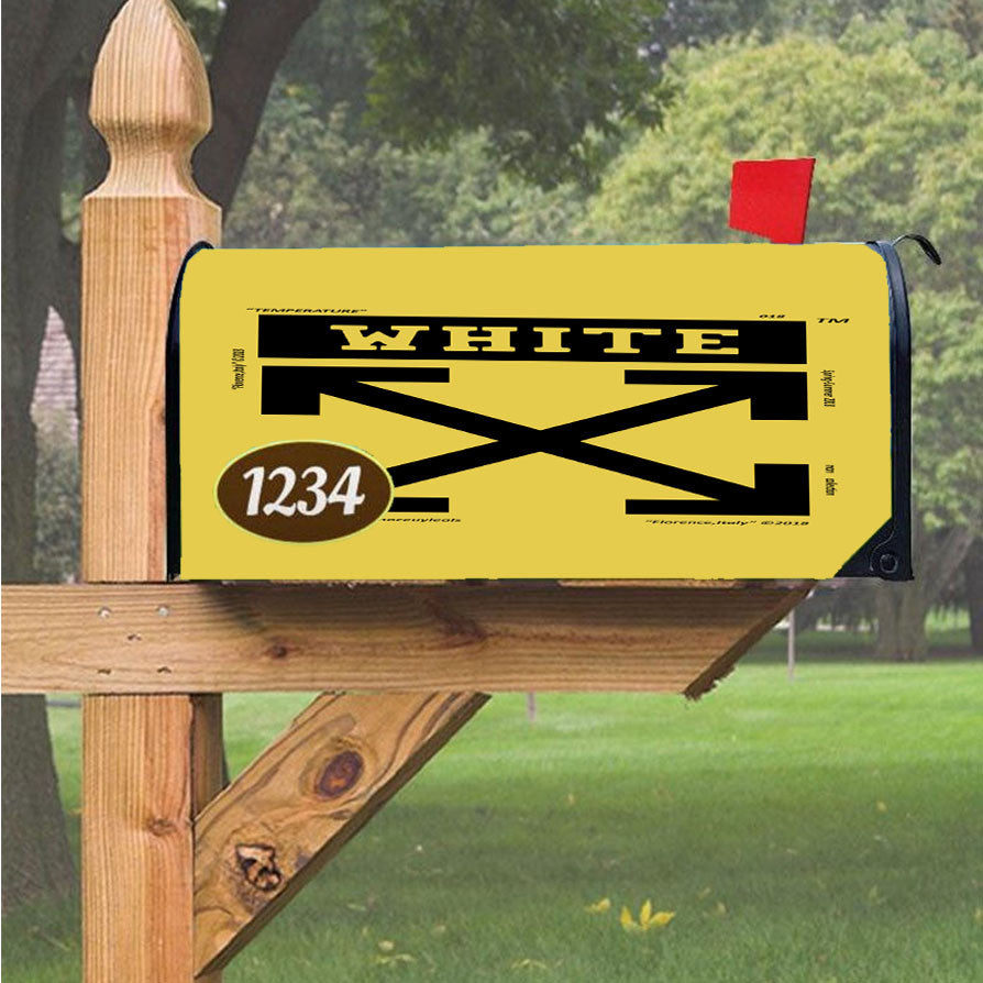 Off White Yellow Magnetic Mailbox Cover 18" X 21" Outdoor Decor