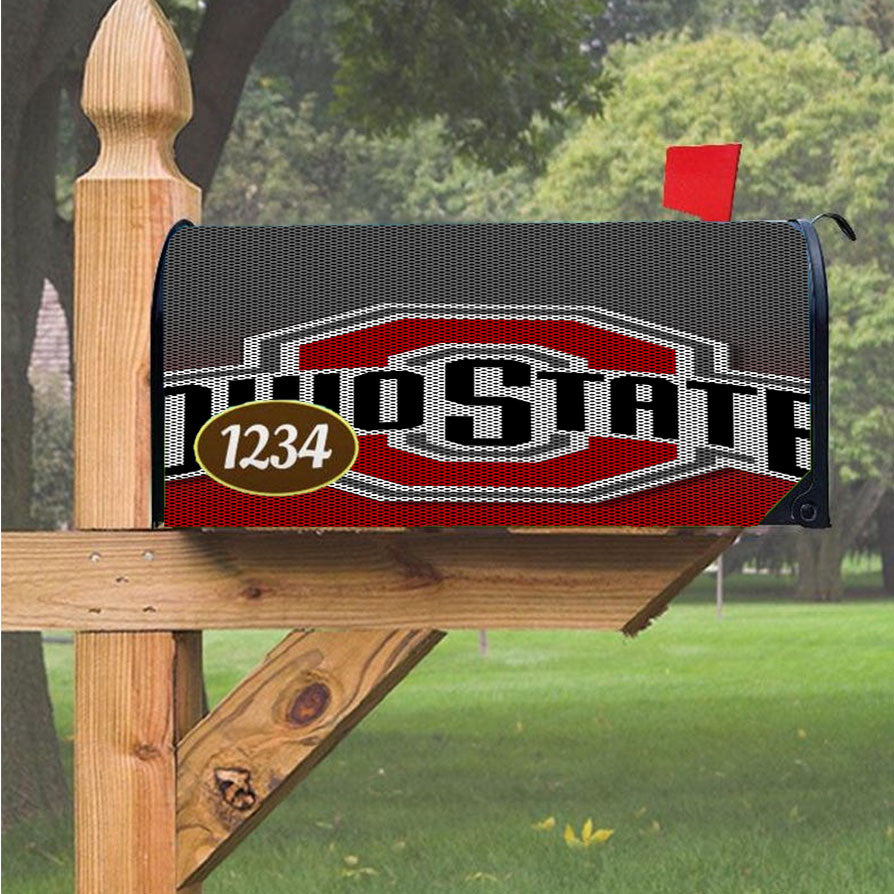 Ohio State Buckeyes Carbon Fiber Logo Magnetic Mailbox Cover 18" X 21" Outdoor Decor