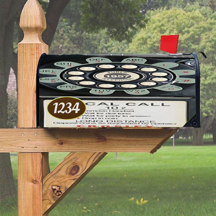 Old Payphone Retro Magnetic Mailbox Cover 18" X 21" Outdoor Decor