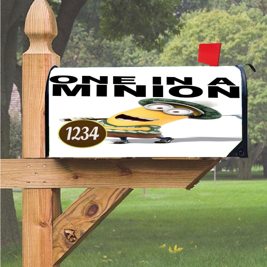 One In A Minion Despicable Me Minion Quote Magnetic Mailbox Cover 18" X 21" Outdoor Decor