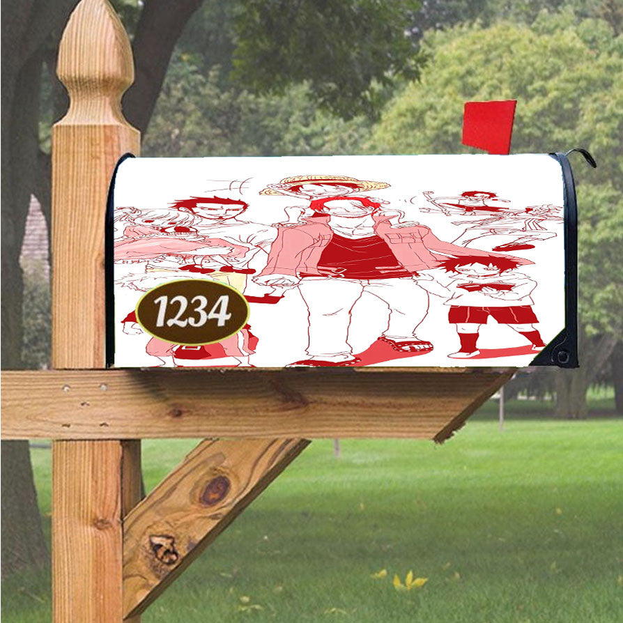 One Piece Family Magnetic Mailbox Cover 18" X 21" Outdoor Decor