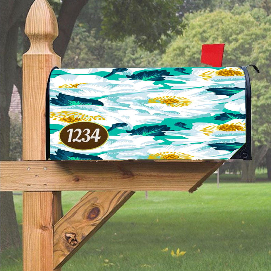 Orchid Flower White Magnetic Mailbox Cover 18" X 21" Outdoor Decor