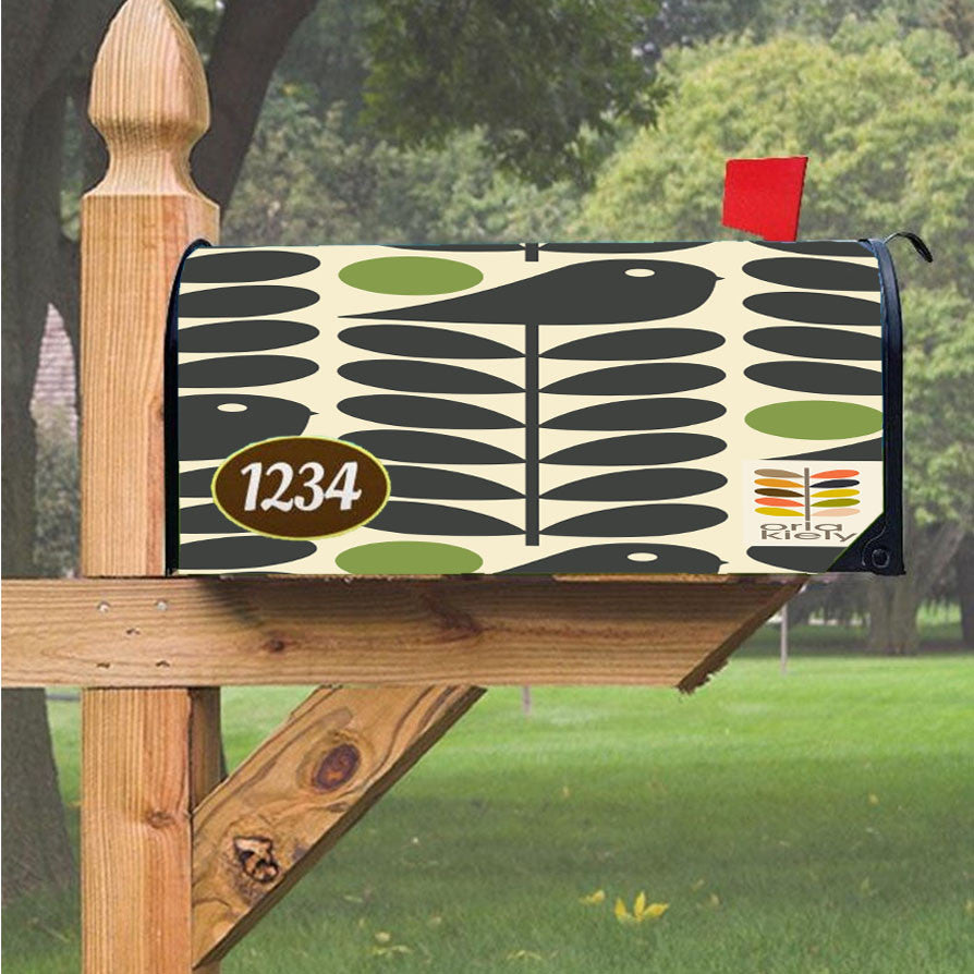 Orla Kiely Early Bird Monogram Pattern Magnetic Mailbox Cover 18" X 21" Outdoor Decor