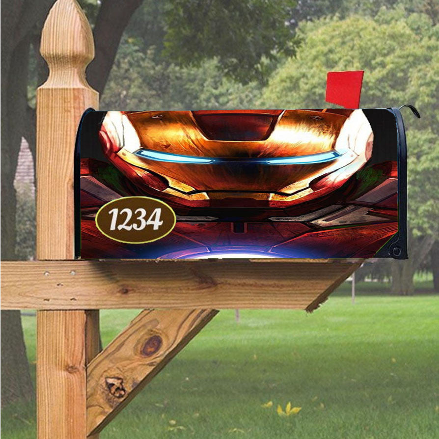 Painting Iron Man Magnetic Mailbox Cover 18" X 21" Outdoor Decor
