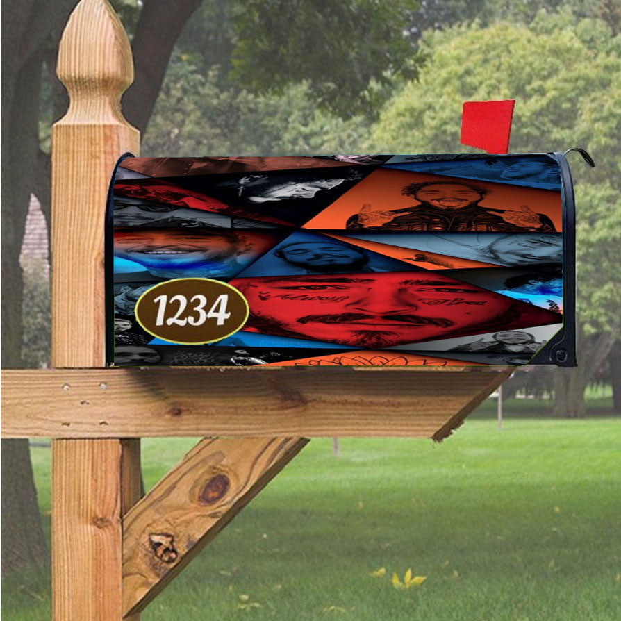 Pattern Postmalone Collage Magnetic Mailbox Cover 18" X 21" Outdoor Decor