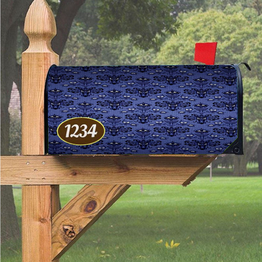 Pattern Wall Haunted Mansion Magnetic Mailbox Cover 18" X 21" Outdoor Decor