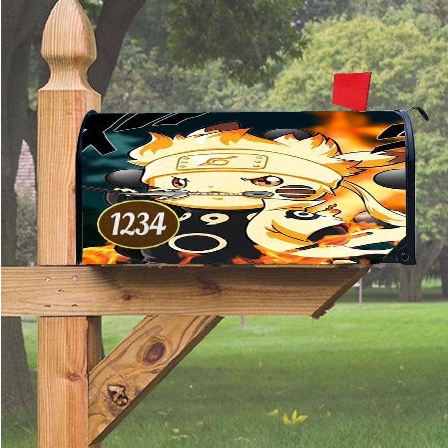 Pokemon Naruto Style Magnetic Mailbox Cover 18" X 21" Outdoor Decor