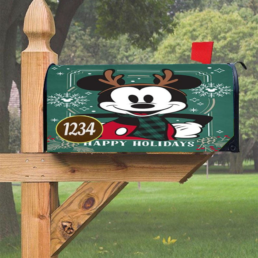 Reindeer Holiday Mickey Magnetic Mailbox Cover 18" X 21" Outdoor Decor