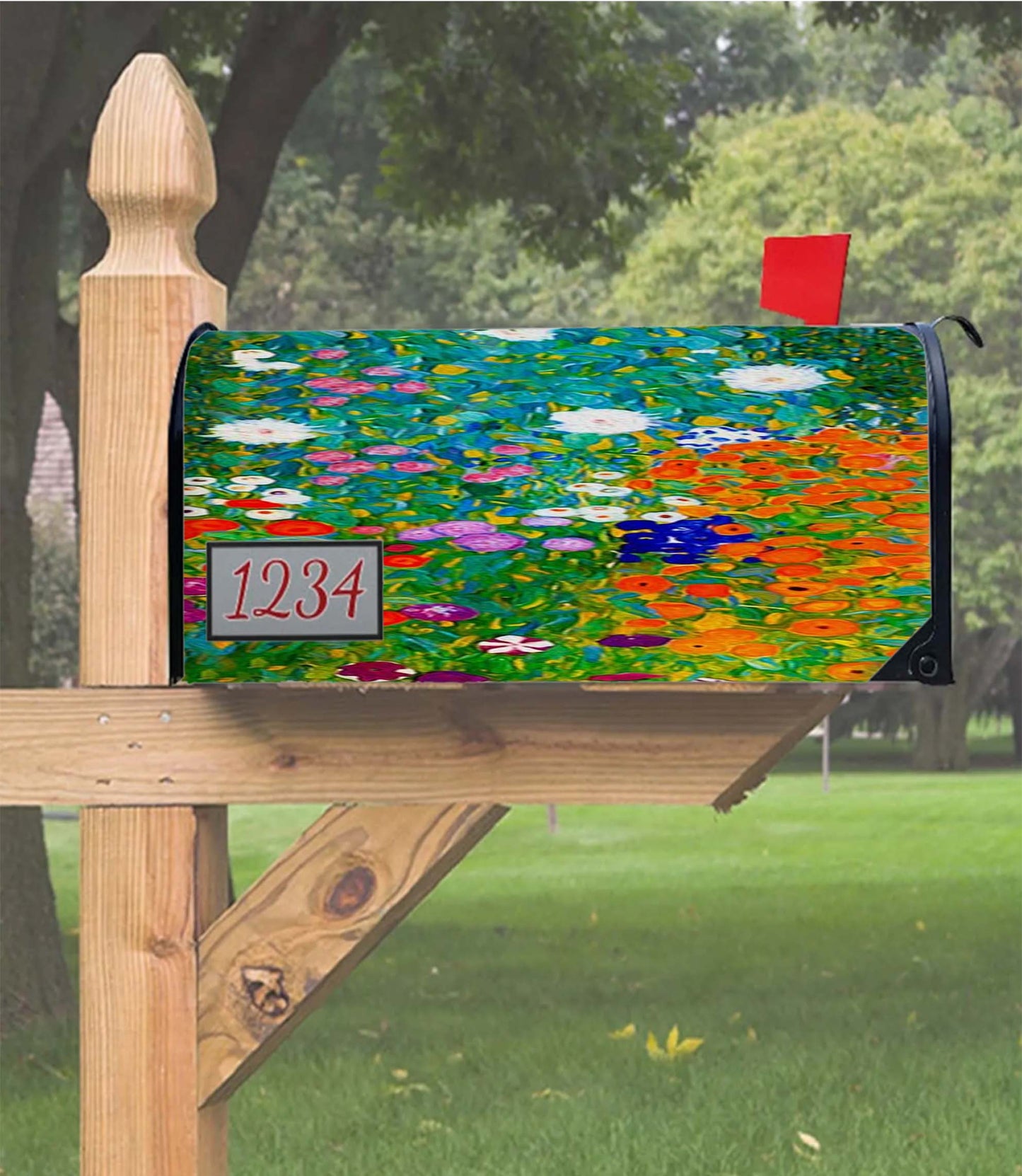Gustav Klimt Flower Garden Mailbox Cover