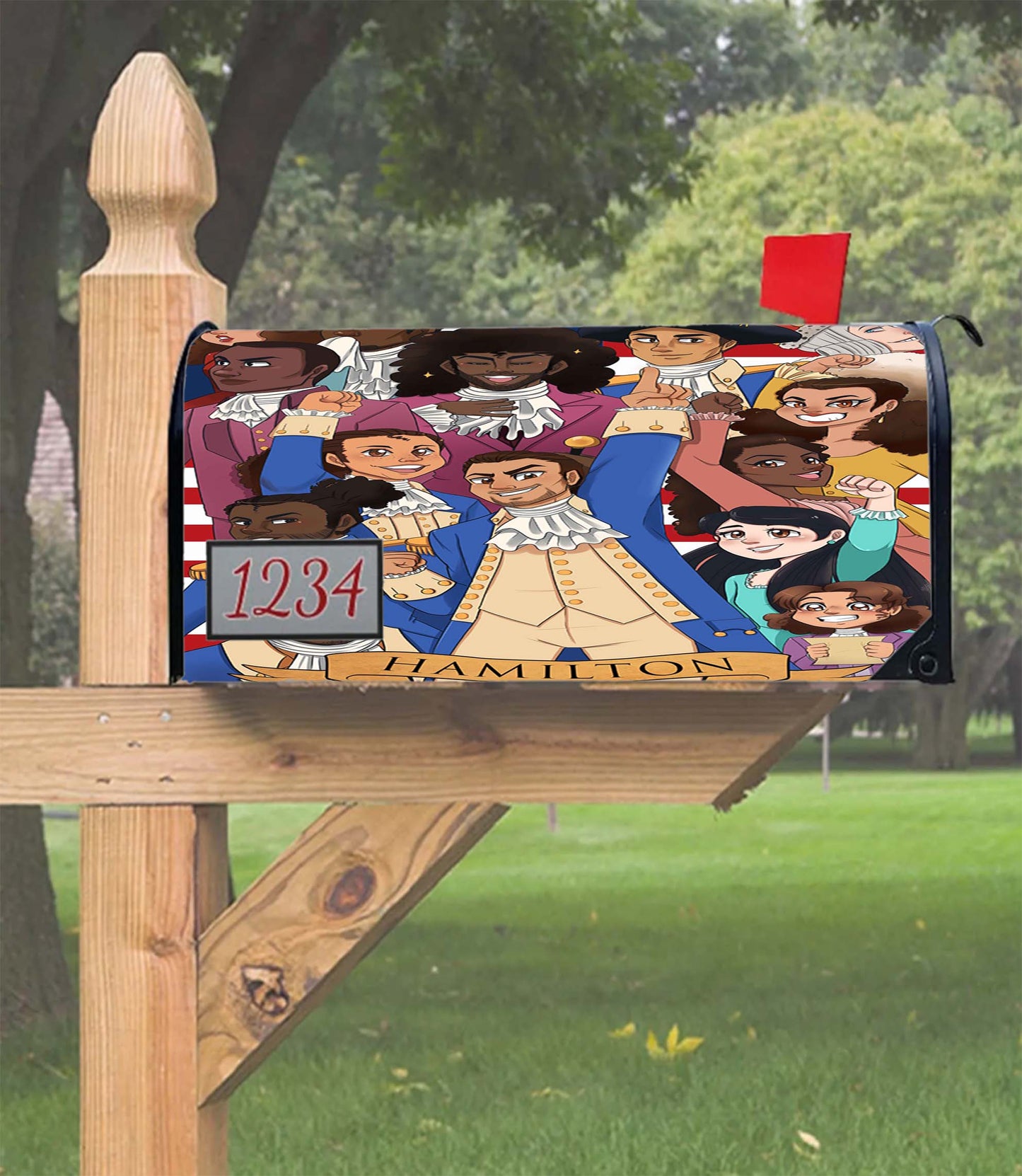 Hamilton American Musical Characters Artwork Mailbox Cover