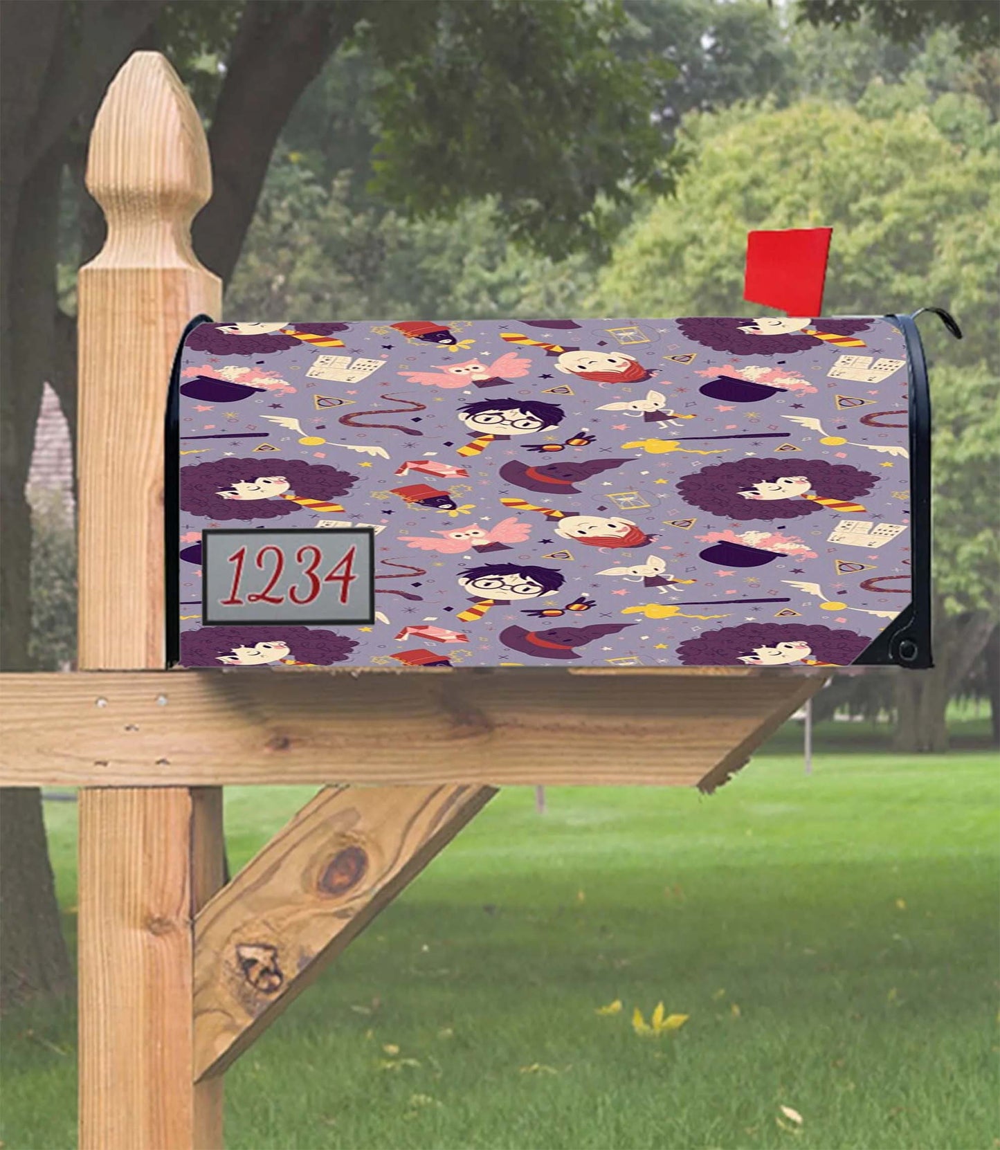 Harry Potter Purple Pattern Mailbox Cover
