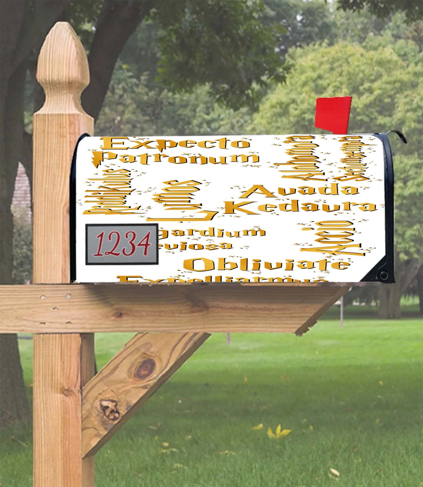 Harry Potter Spells Collage Pattern Mailbox Cover