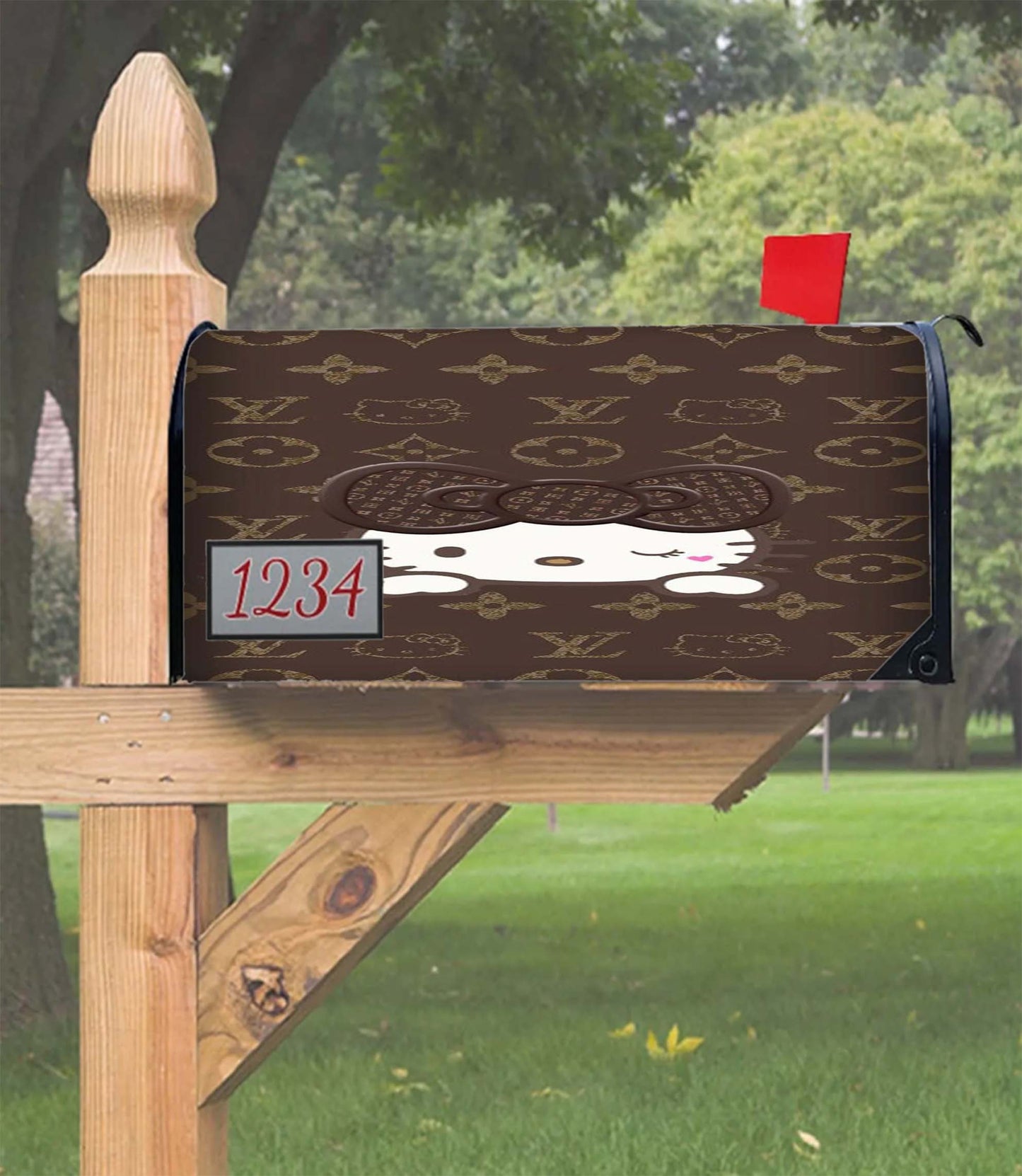 Hello Kitty Cat Pattern Mailbox Cover