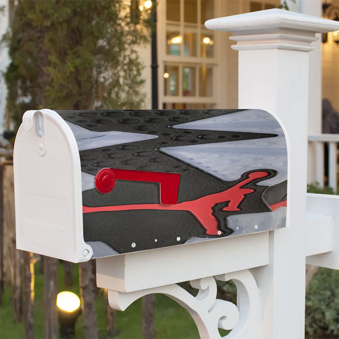 Air Jordan Black Red Sole Magnetic Mailbox Cover 18" X 21" Outdoor Decor