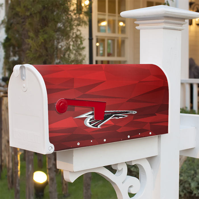 Atlanta Falcons Red Geometric Magnetic Mailbox Cover 18" X 21" Outdoor Decor