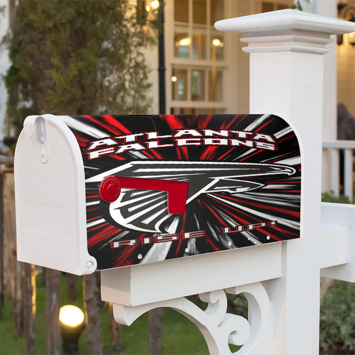 Atlanta Falcons Rise Up Nfl Logo Magnetic Mailbox Cover 18" X 21" Outdoor Decor