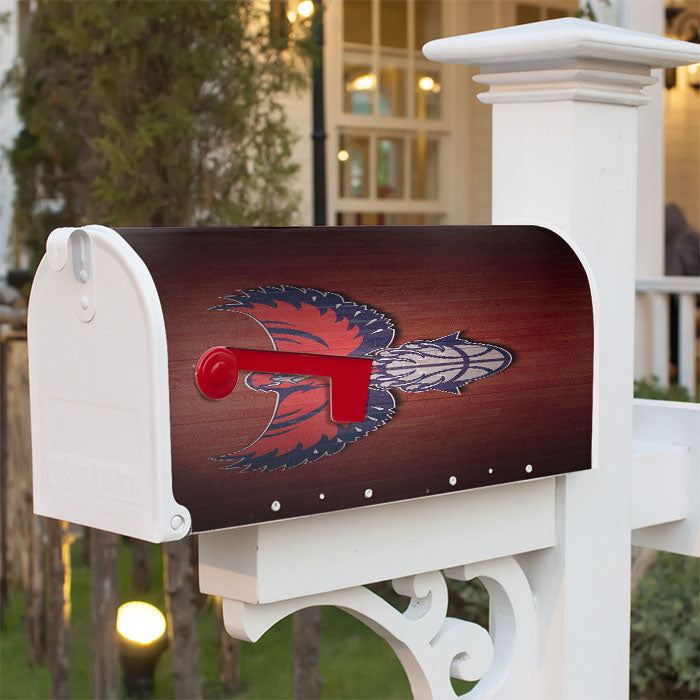 Atlanta Hawks Fly Red Wood Logo Magnetic Mailbox Cover 18" X 21" Outdoor Decor