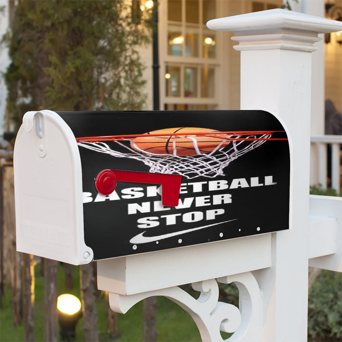Basketball Never Stop Nike Magnetic Mailbox Cover 18" X 21" Outdoor Decor