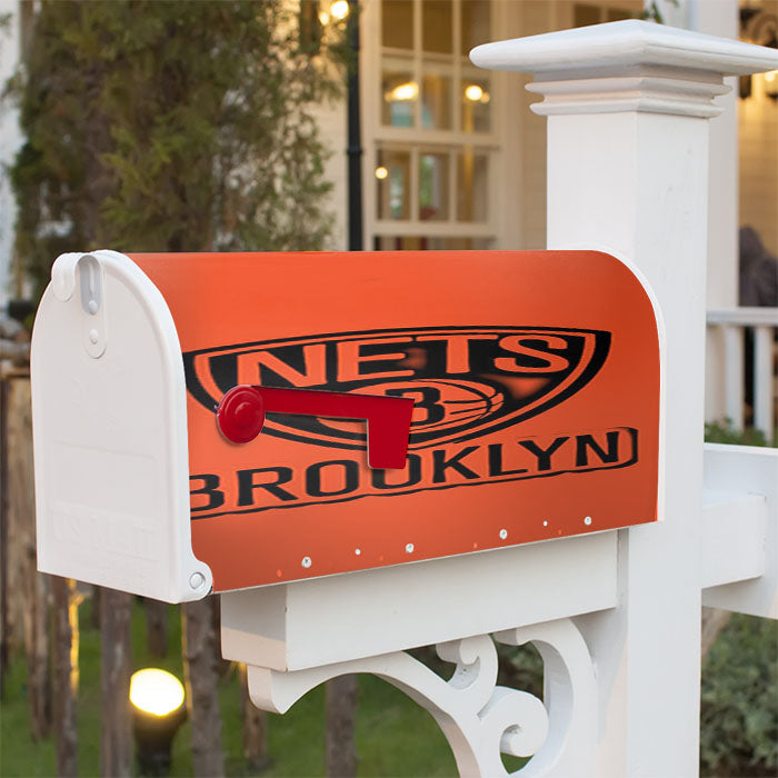 Black Brooklyn Orange Magnetic Mailbox Cover 18" X 21" Outdoor Decor