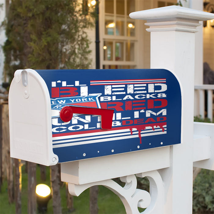 Bleed Black And Red New York Rangers Magnetic Mailbox Cover 18" X 21" Outdoor Decor