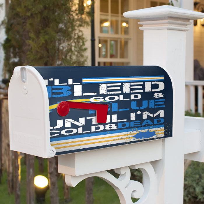 Bleed Gold And Blue San Diego Chargers Magnetic Mailbox Cover 18" X 21" Outdoor Decor