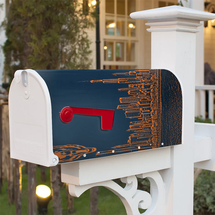 Blue Chicago Bear Magnetic Mailbox Cover 18" X 21" Outdoor Decor