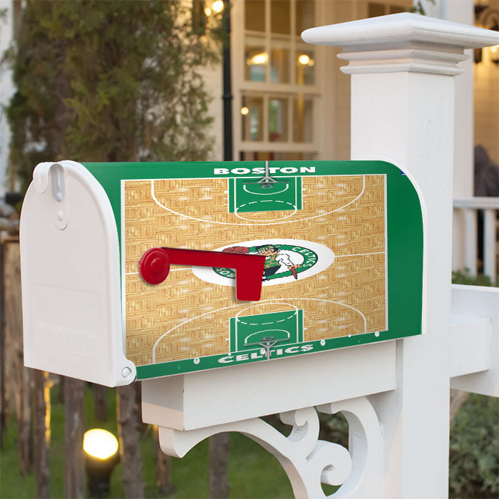 Boston Celtics Court Wallpaper Magnetic Mailbox Cover 18" X 21" Outdoor Decor