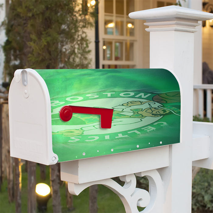 Boston Celtics Green Cover Magnetic Mailbox Cover 18" X 21" Outdoor Decor