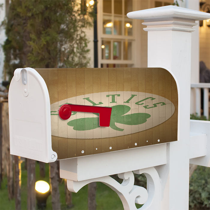 Boston Celtics Logo Hardwood Magnetic Mailbox Cover 18" X 21" Outdoor Decor