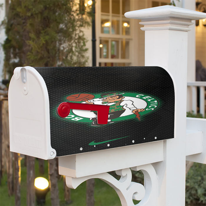 Boston Celtics Nike Carbon Magnetic Mailbox Cover 18" X 21" Outdoor Decor