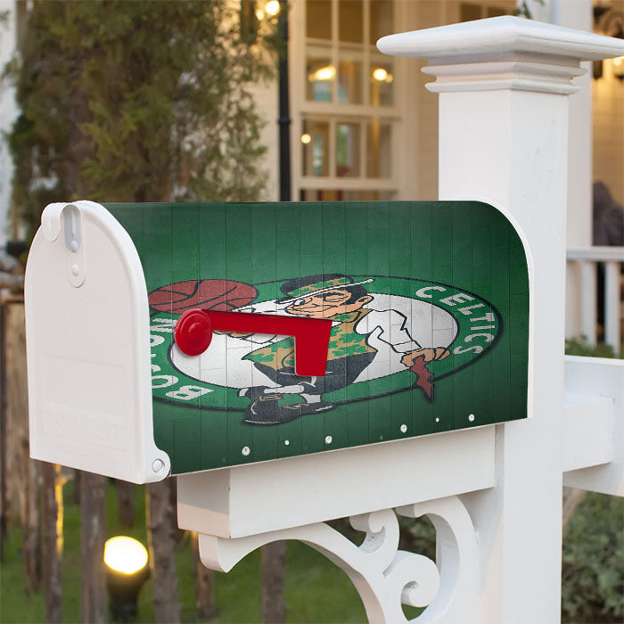 Boston Celtics Wood Logo Magnetic Mailbox Cover 18" X 21" Outdoor Decor