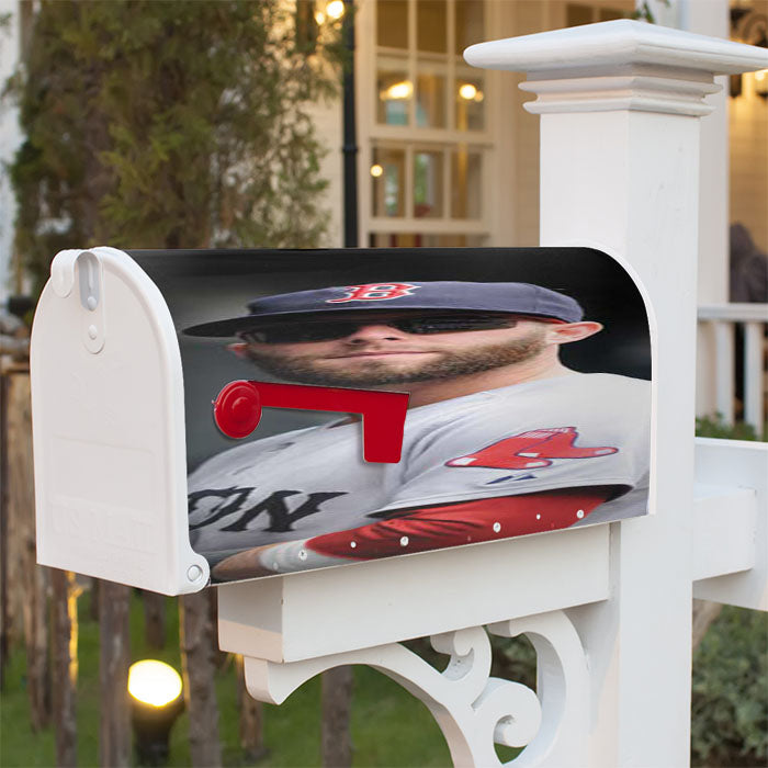 Boston Red Sox Dustin Pedroia Magnetic Mailbox Cover 18" X 21" Outdoor Decor