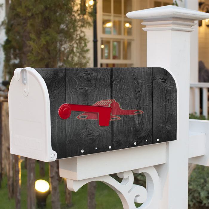 Boston Red Sox Mlb Wood Logo Dark Wood Wallpaper Magnetic Mailbox Cover 18" X 21" Outdoor Decor