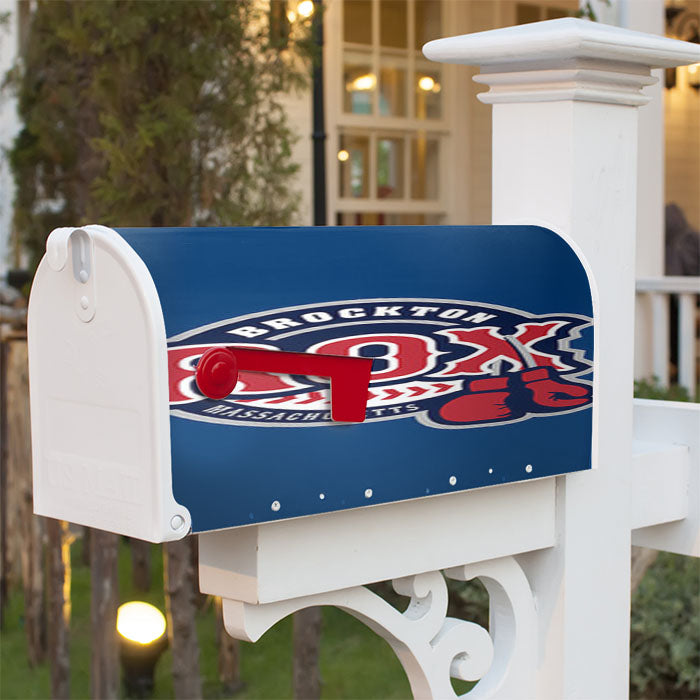 Brocton Rox Baseball Logo Blue Magnetic Mailbox Cover 18" X 21" Outdoor Decor