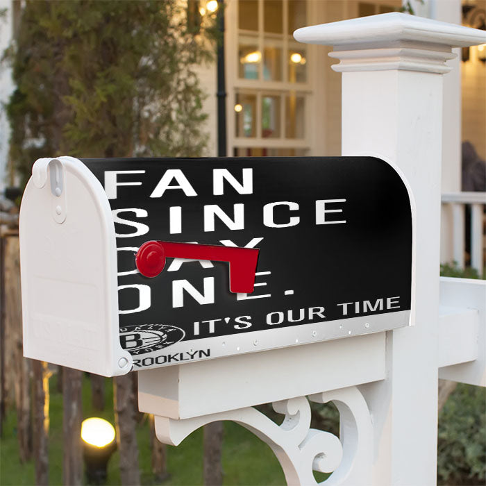 Brooklyn Nets Fan Since Day One Magnetic Mailbox Cover 18" X 21" Outdoor Decor