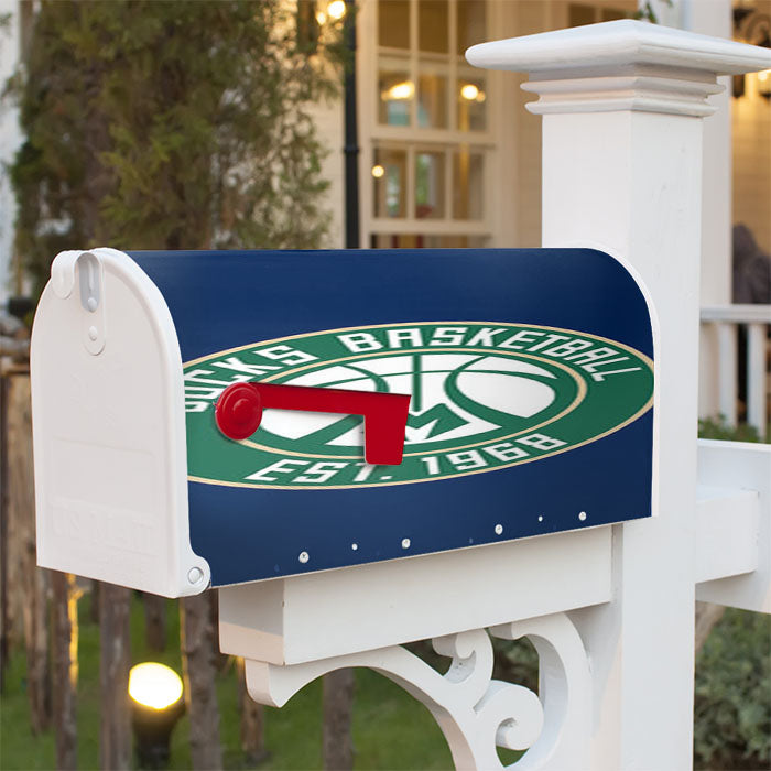 Bucks Basketball Logo Blue Magnetic Mailbox Cover 18" X 21" Outdoor Decor