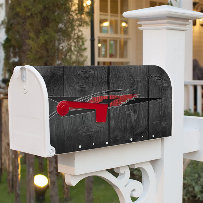 Carolina Hurricanes Nhl Logo Dark Wood Wallpaper Magnetic Mailbox Cover 18" X 21" Outdoor Decor
