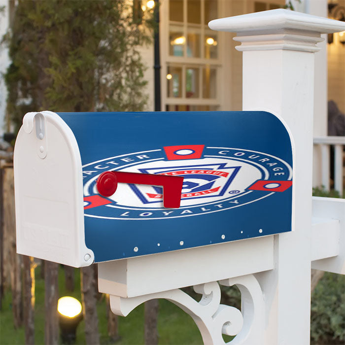 Character Corage Loyalty Baseball Logo Blue Magnetic Mailbox Cover 18" X 21" Outdoor Decor