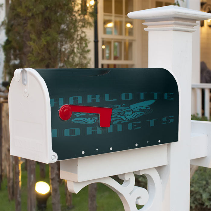 Charlotte Hornets Blue Black Magnetic Mailbox Cover 18" X 21" Outdoor Decor