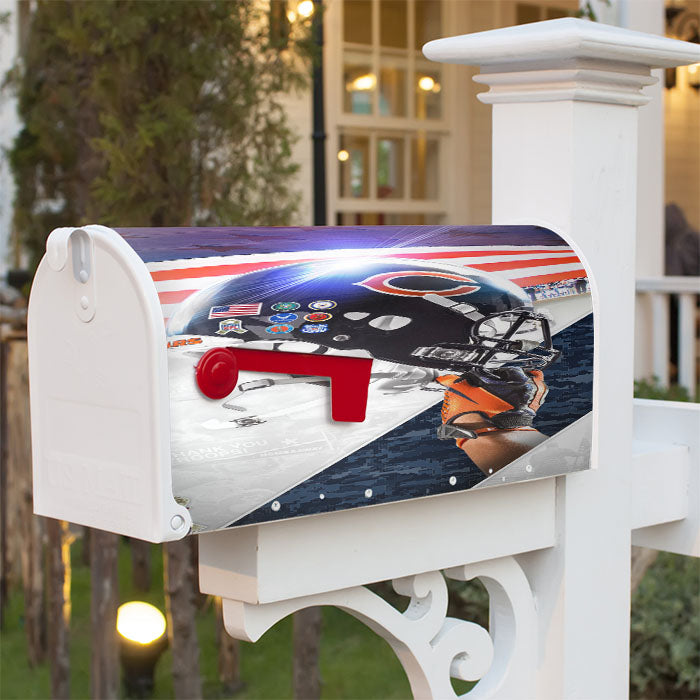 Chicago Bears Helmet Logo Magnetic Mailbox Cover 18" X 21" Outdoor Decor