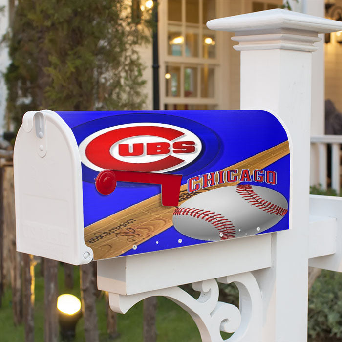 Chicago Cubs Baseball Logo Stick Magnetic Mailbox Cover 18" X 21" Outdoor Decor